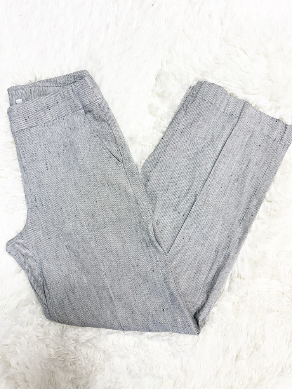 Chico’s Linen Blend Pull-On Wide Leg Pants Size 000R US 0 Gray